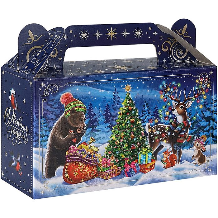 Коробка для конфет Сундучок "Лесной утренник" 500г 