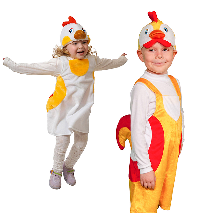 Изделие швейное "Набор карнавальный "Петушок" плюш (6-9 лет, рост 122-134 см)