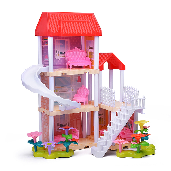 Дом для куклы 666-B7A-8 "Моя вилла" с мебелью, в коробке