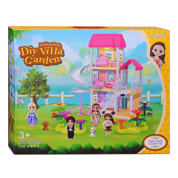 Дом для куклы 666-B7A-8 "Моя вилла" с мебелью, в коробке