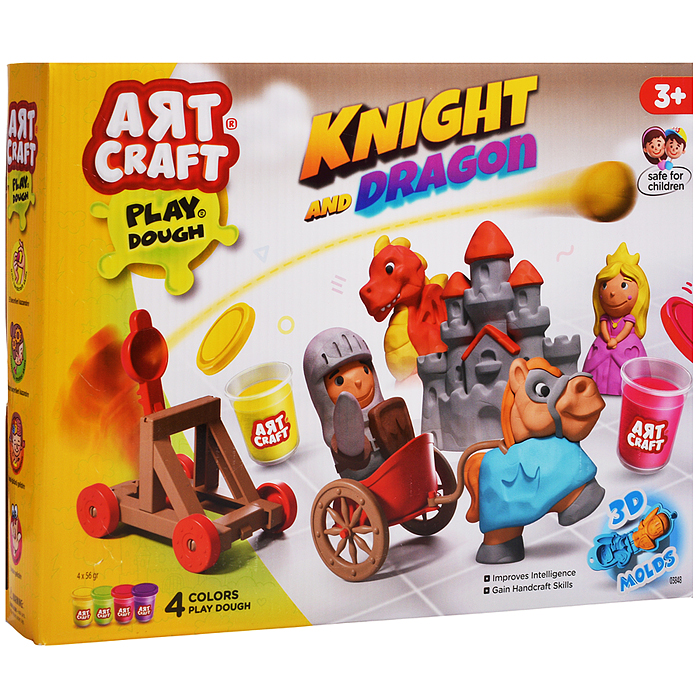 Набор для лепки "Рыцари и драконы" тесто 4х56г