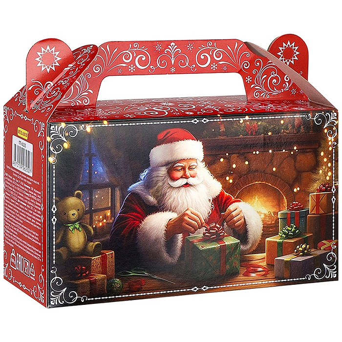 Коробка для конфет "Дед Мороз везет подарки" 500г