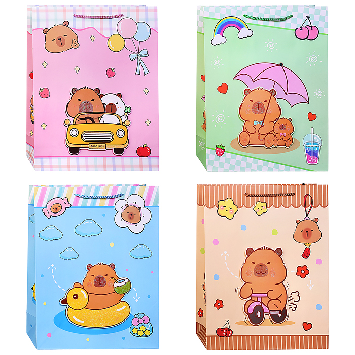 Пакет подарочный 00-7415 "Милая капибара" 31*12*40см Пакет подарочный 00-7415 "Милая капибара" 31*12*40см