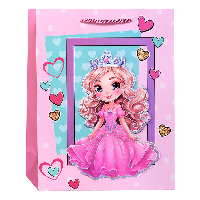 Пакет подарочный 00-7440 "Подарок маленькой принцессе" 26*32*10см