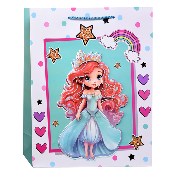 Пакет подарочный 00-7440 "Подарок маленькой принцессе" 26*32*10см