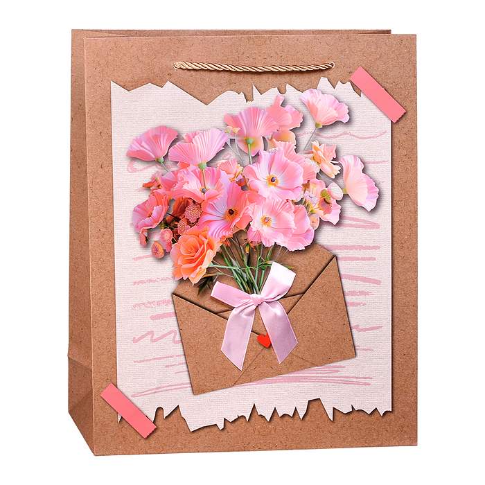 Пакет подарочный 00-7447 "Прекрасный букетик" 26*32*10см