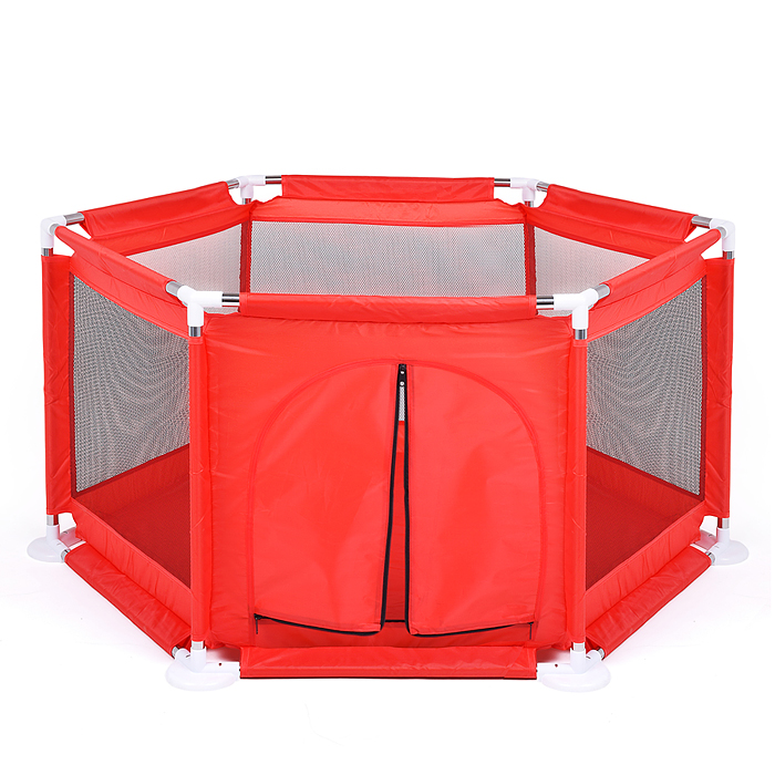 Манеж детский М8-1 шестигранный (113*130*65) цвет красный