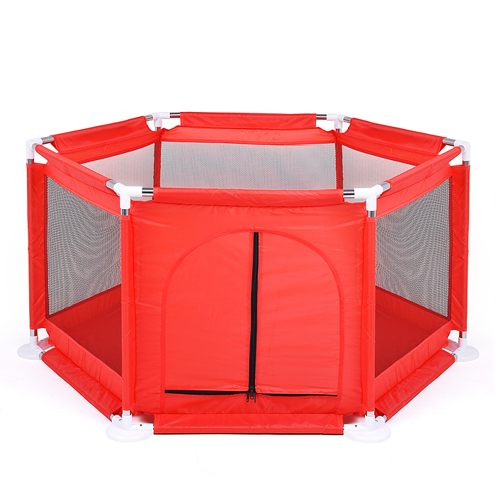 Манеж детский М8-1 шестигранный (113*130*65) цвет красный