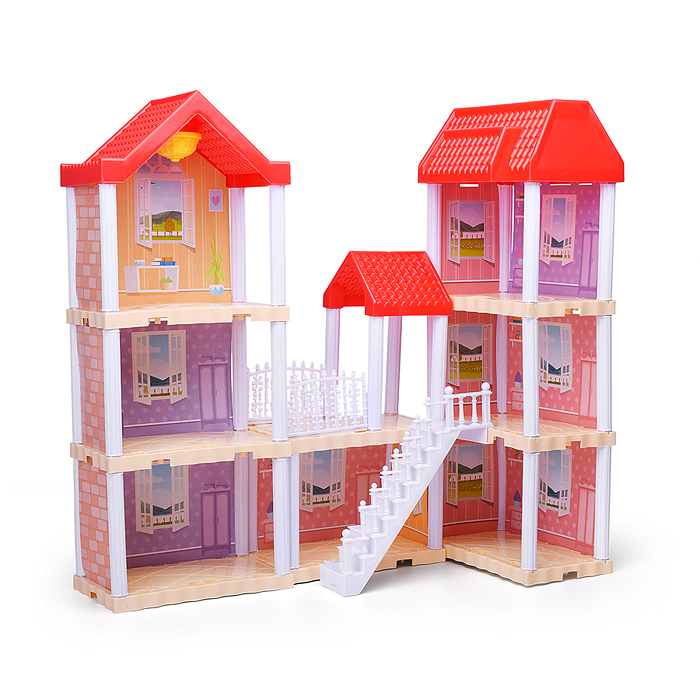 Дом для куклы 666-B5A-6 "Дачный котедж" с мебелью, в коробке
