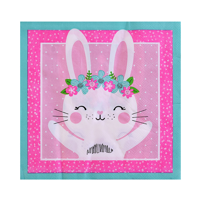 Набор посуды одноразовой 00-7482 "Зайка" салфетки (20 шт)