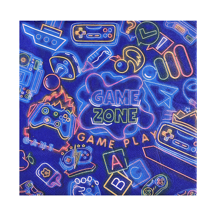 Набор посуды одноразовой 00-7476 "Game zone" салфетки (20 шт)