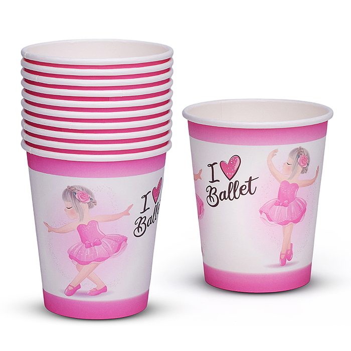 Набор посуды одноразовой 00-7485 "Балерина" стаканы (10 шт)