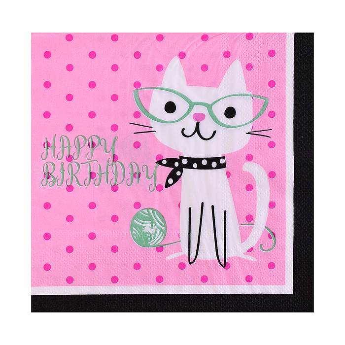 Набор посуды одноразовой 00-7499 "Гламурный кот" салфетки (20 шт)