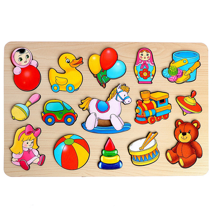 Рамка-вкладыш большая "Игрушки" 15 деталей Рамка-вкладыш большая "Игрушки" 15 деталей