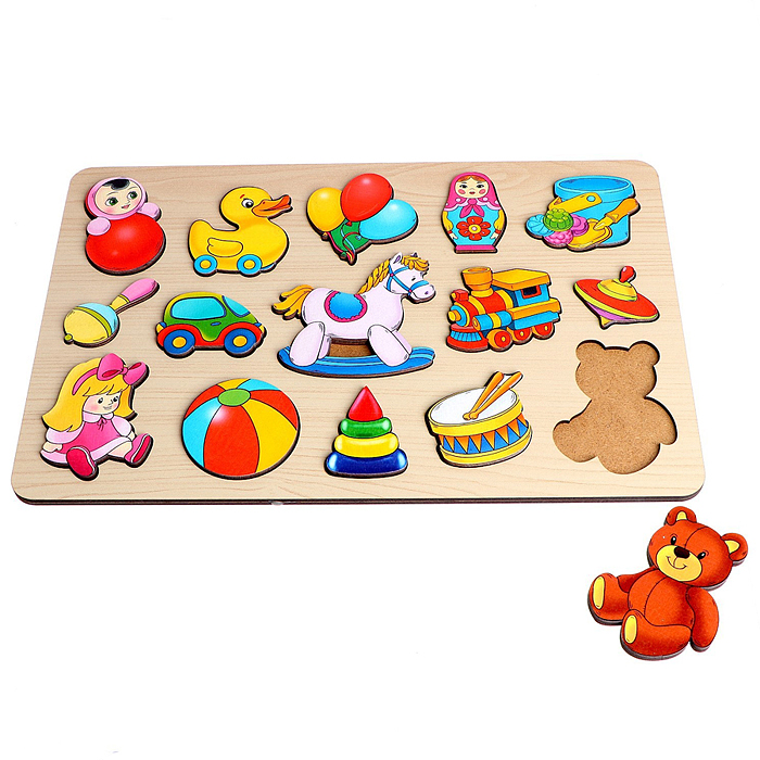 Рамка-вкладыш большая "Игрушки" 15 деталей 