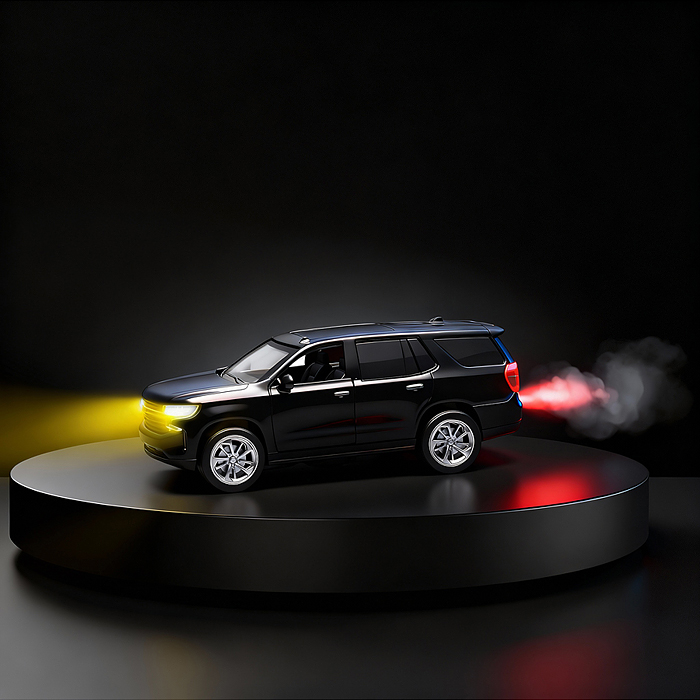 Машина JS1117SS "Яркий заезд" (свет, звук, дым) в коробке