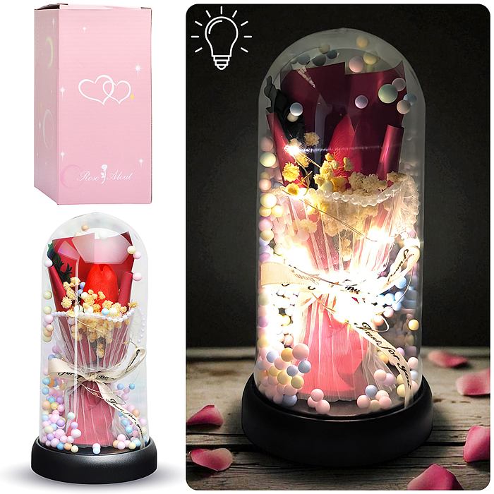 Светильник H04 "Тюльпан" в коробке (красный)