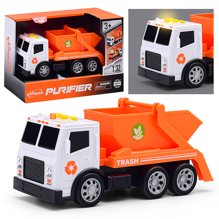 Машина WY1131B "Мусоровоз" с ковшом, 1:32 (свет, звук) в коробке Машина WY1131B "Мусоровоз" с ковшом, 1:32 (свет, звук) в коробке