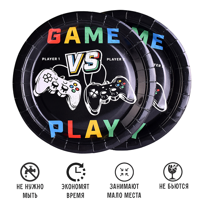 Набор посуды одноразовой 00-7501 "Игра" тарелки (10 шт)