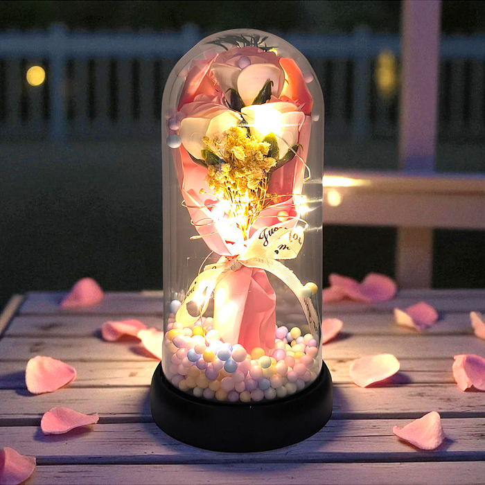 Светильник H01 "Букет роз" в коробке (розовый)