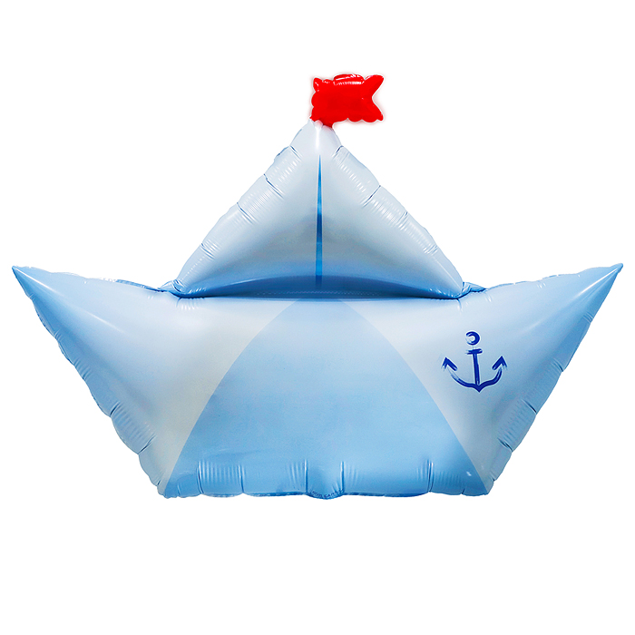 Шар (32''/81 см) Фигура, Бумажный кораблик, 1 шт. в уп.
