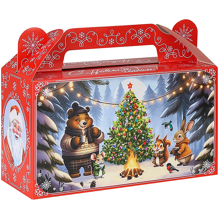 Коробка для конфет Сундучок "Чаепитие в лесу" 500г 