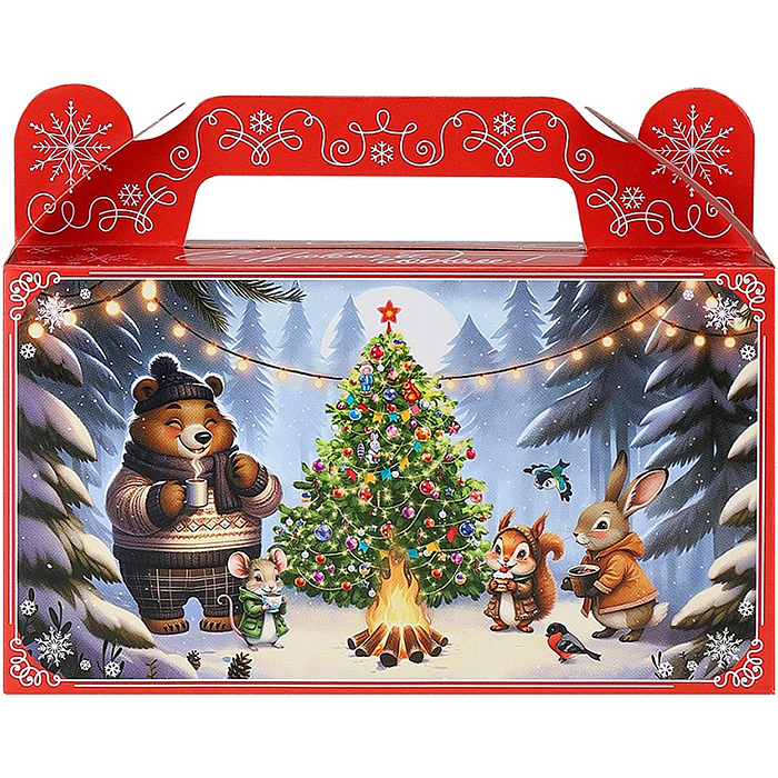 Коробка для конфет Сундучок "Чаепитие в лесу" 500г 