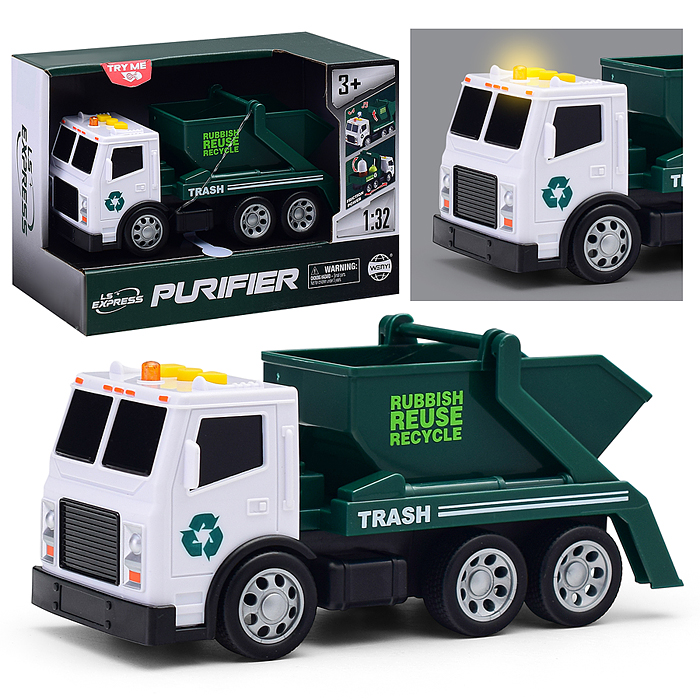 Машина WY1131A "Мусоровоз" с ковшом, 1:32 (свет, звук) в коробке Машина WY1131A "Мусоровоз" с ковшом, 1:32 (свет, звук) в коробке