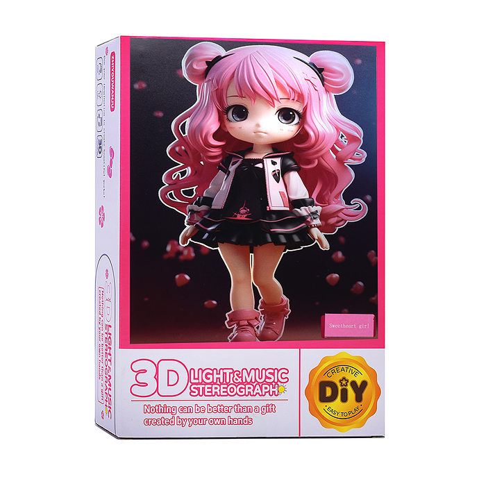 Ночник-пазл 3Д 2027-101 "Girls" со светом и музыкой, в коробке