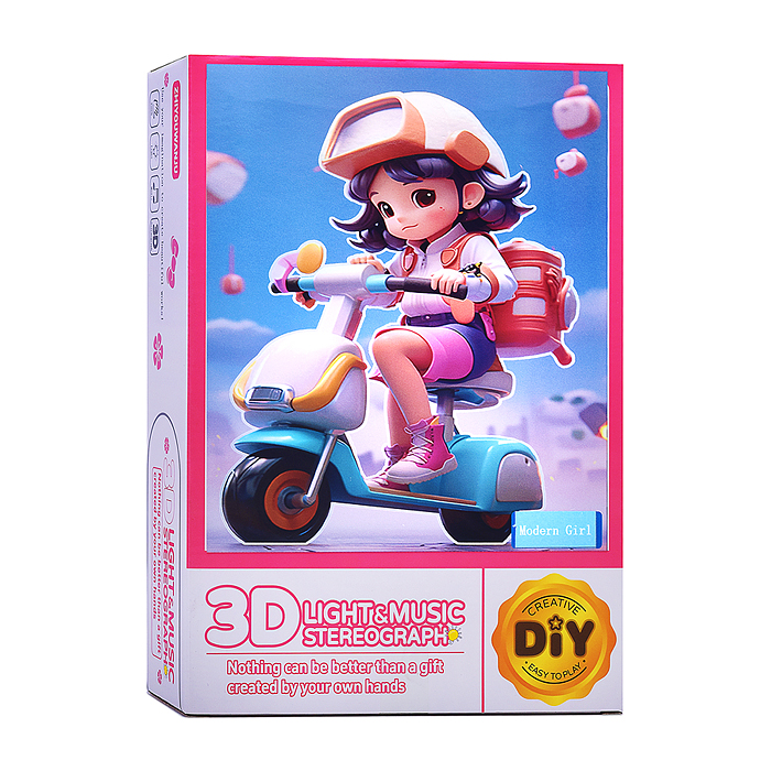 Ночник-пазл 3Д 2027-101 "Girls" со светом и музыкой, в коробке