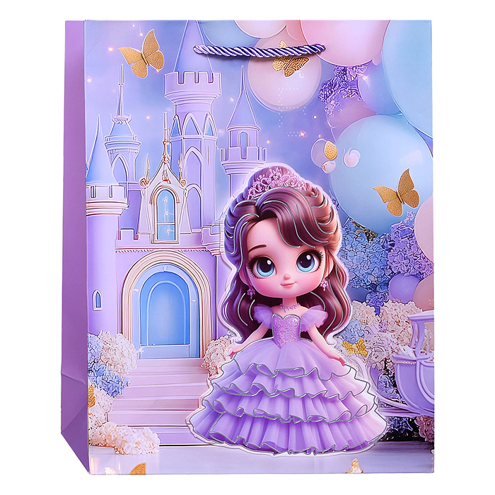 Пакет подарочный 00-7442 "Маленькой принцессе" 26*32*10см