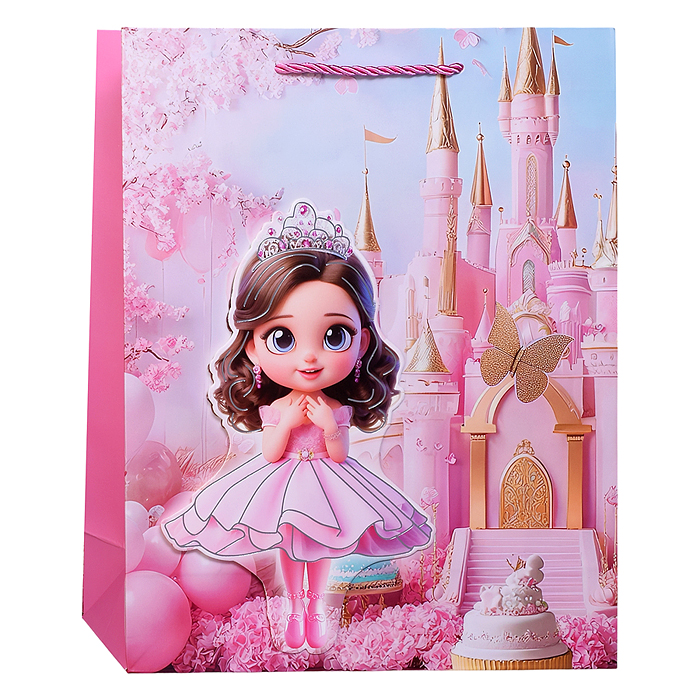 Пакет подарочный 00-7442 "Маленькой принцессе" 26*32*10см