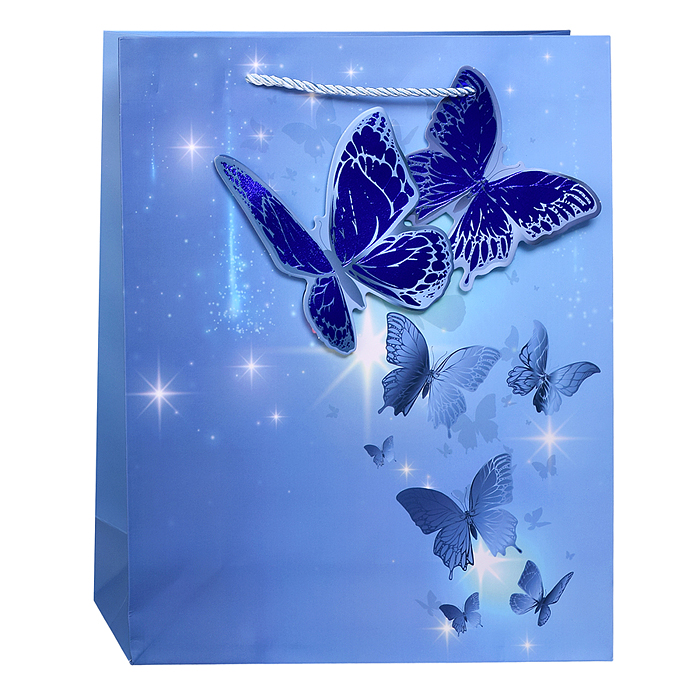 Пакет подарочный 00-7448 "Бабочки" 26*32*10см