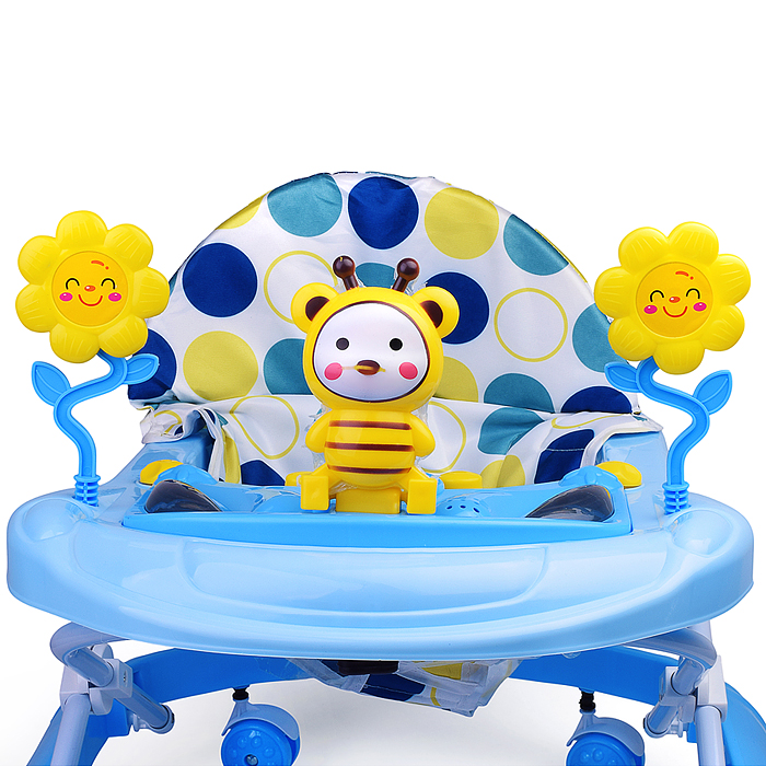 Ходунки 588-2 "Пчелка и цветы" (цвет голубой)