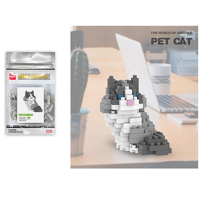 Конструктор 698-A1 "Игривый кот" в пакете