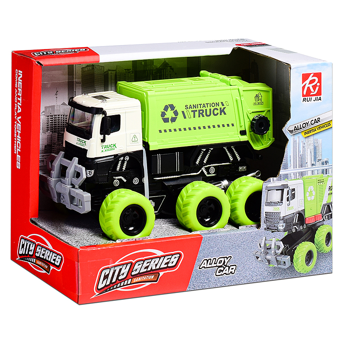 Машина RJ6963-1 "Мусоровоз" (свет, звук) в коробке