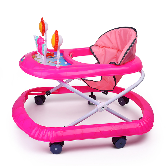 Ходунки 666-1 "Веселые игрушки" (цвет розовый)