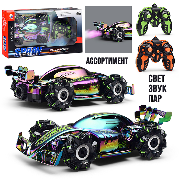 Машина JT691 "Неон" р/у, 27 MHz, в коробке