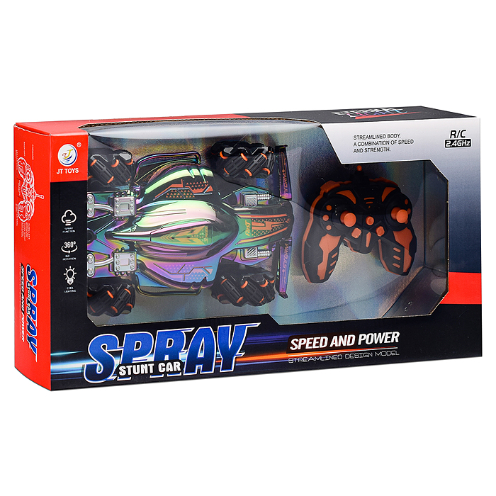 Машина JT691 "Неон" р/у, 27 MHz, в коробке