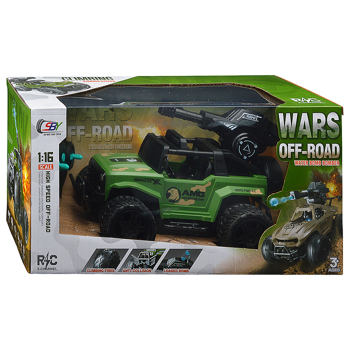 Машина SBY164-4 "Военный авто" р/у, 27 MHz, в коробке