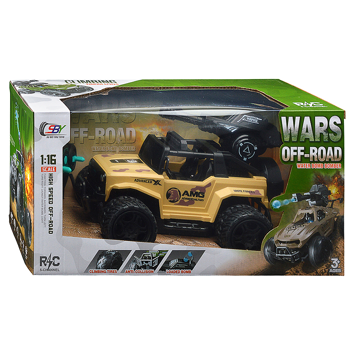 Машина SBY164-4 "Военный авто" р/у, 27 MHz, в коробке