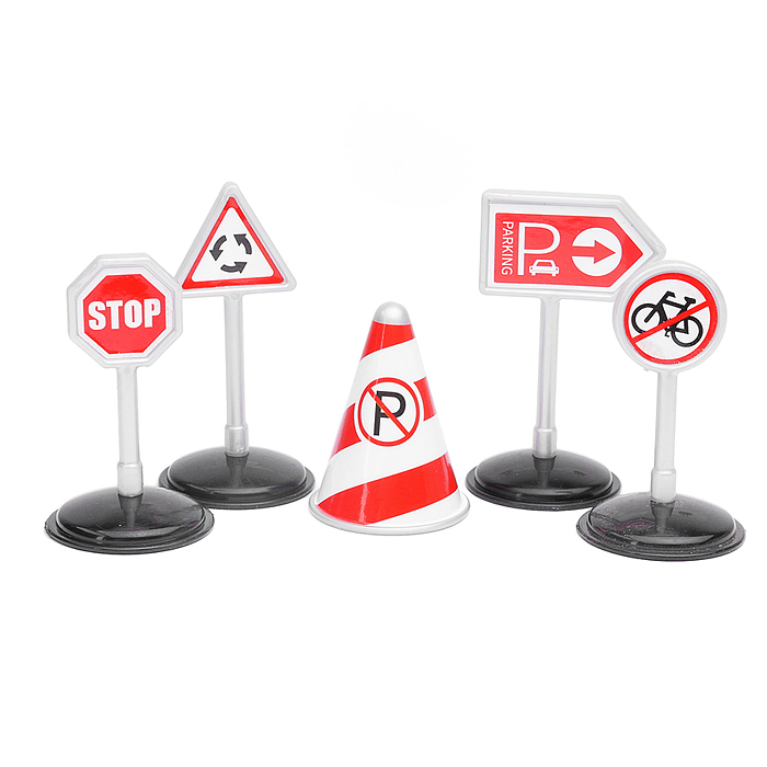 Машина GM1933  "Контейнеровоз" с дорожными знаками (чёрный) р/у, 27 MHz, в коробке