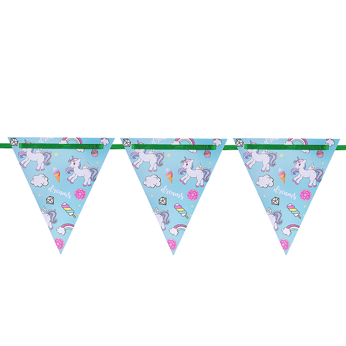 Флажки-растяжка 00-7471 "Сладость единорога" 