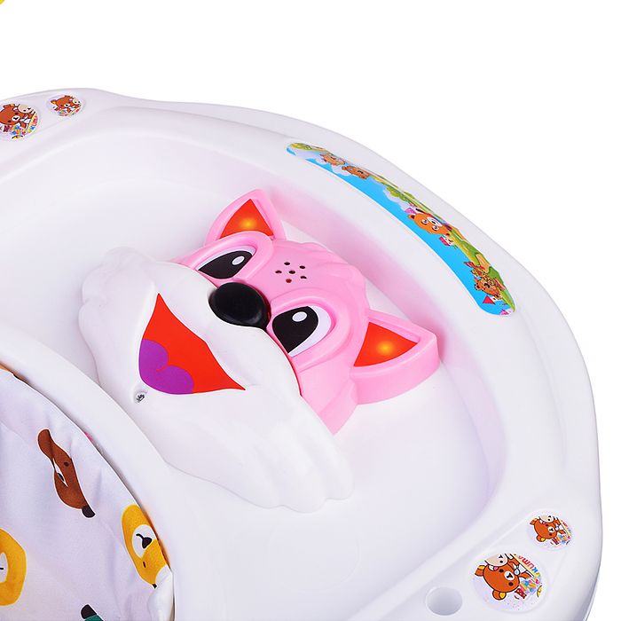 Ходунки 520-1 "Цветочки" (цвет белый/розовый)