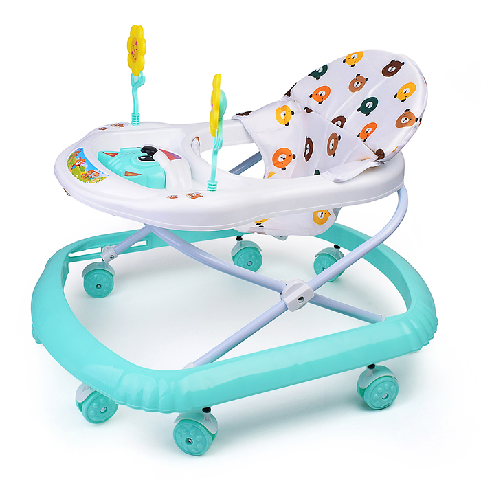 Ходунки 520-2 "Цветочки" (цвет белый/мятный)