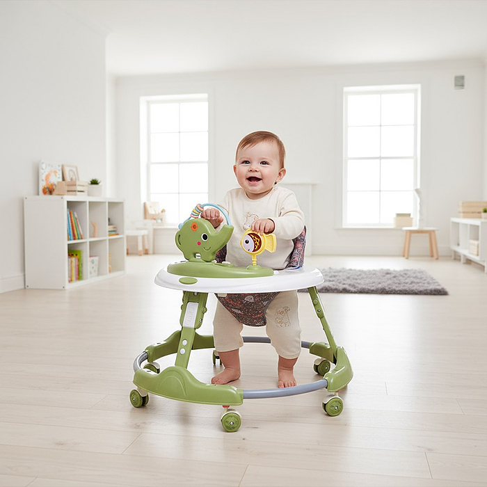 Ходунки 661DX-2 "Веселый слоник" (цвет зеленый)