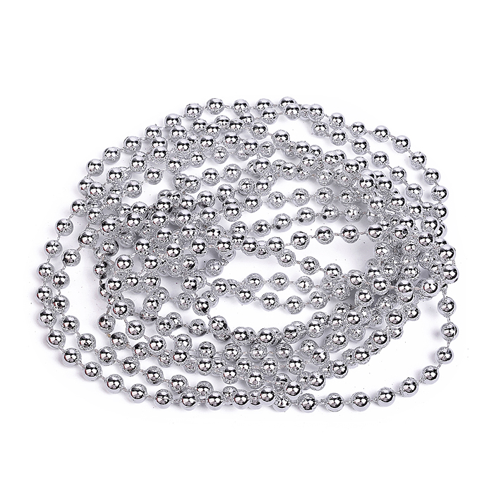 Бусы новогодние S2663 серебро (2,7м)