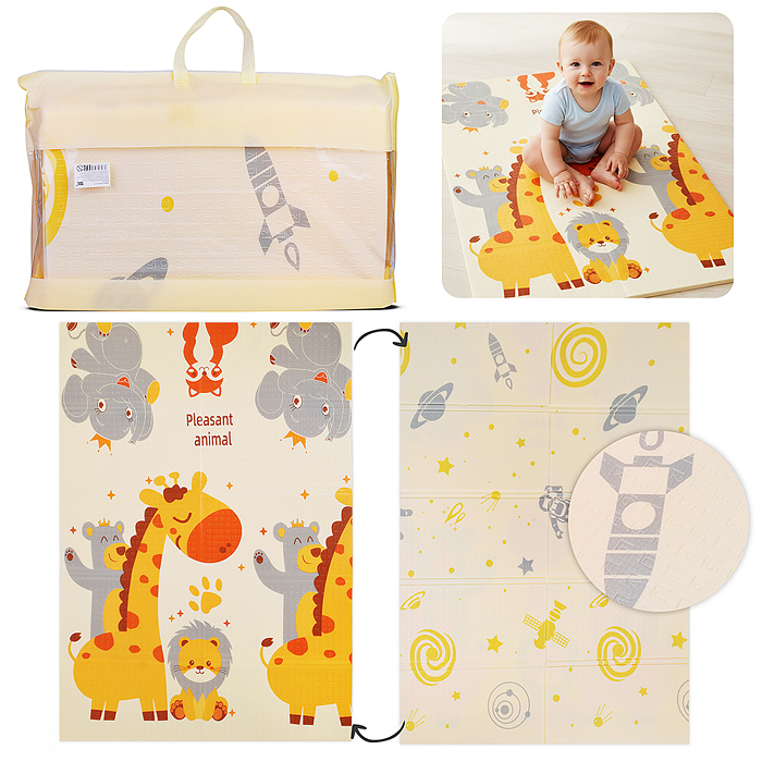 Коврик развивающий 00-7329 "Веселые зверята" (120*180*0.8cm)