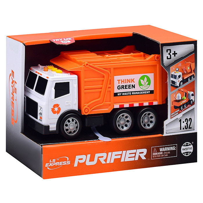 Машина WY1130B "Мусоровоз" 1:32 (свет, звук) в коробке