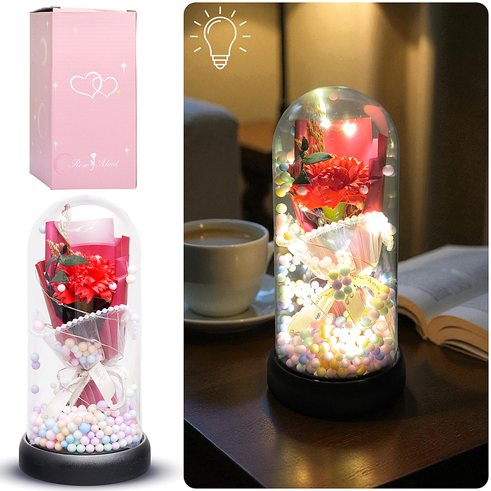 Светильник H03 "Гвоздика" в коробке (красный)